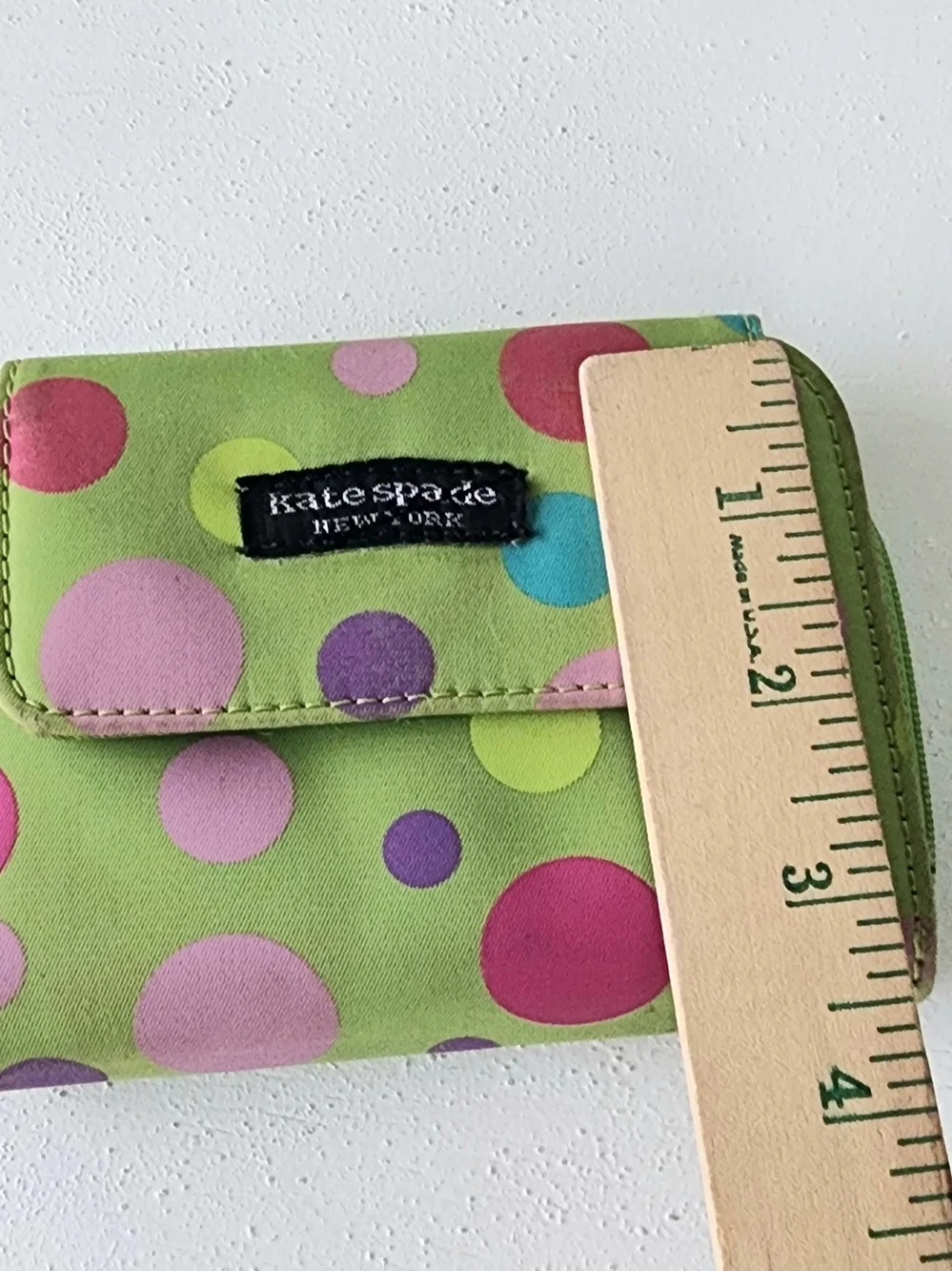 Vintage Kate Spade Green Polka Dot Shoulder Bag and Wallet Set